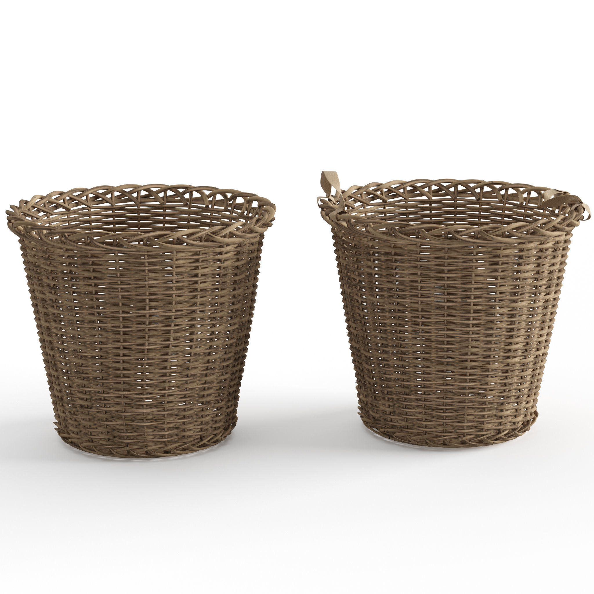 Baskets wicker 3D model_3