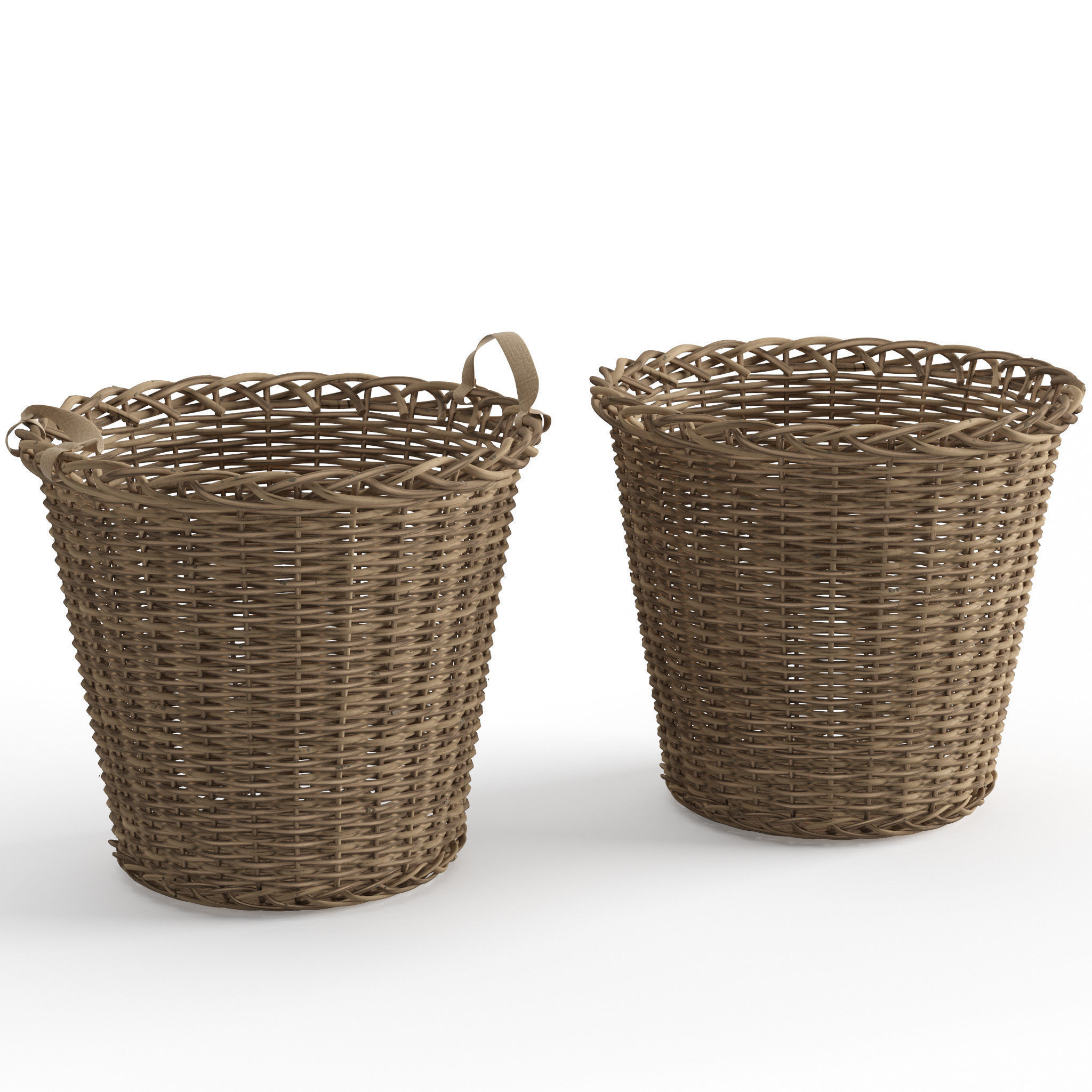 Baskets wicker 3D model_1