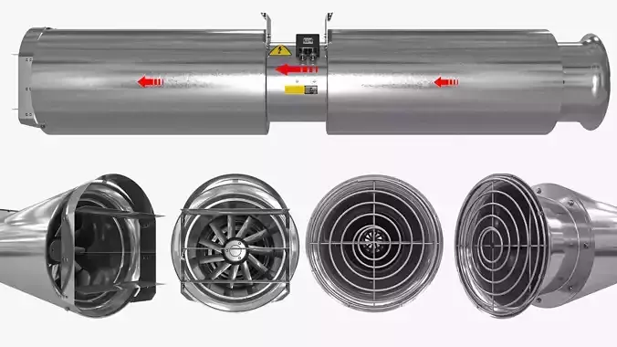 Thrust Jet Fan Low-poly 3D model