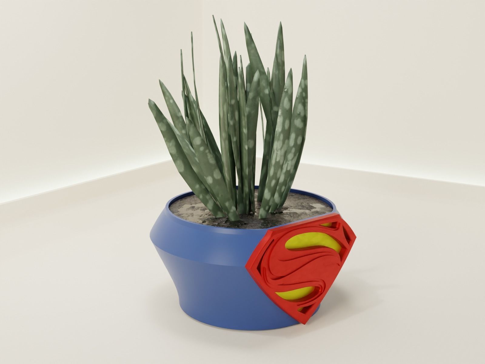 Superman plant pot 69 3D print model_6