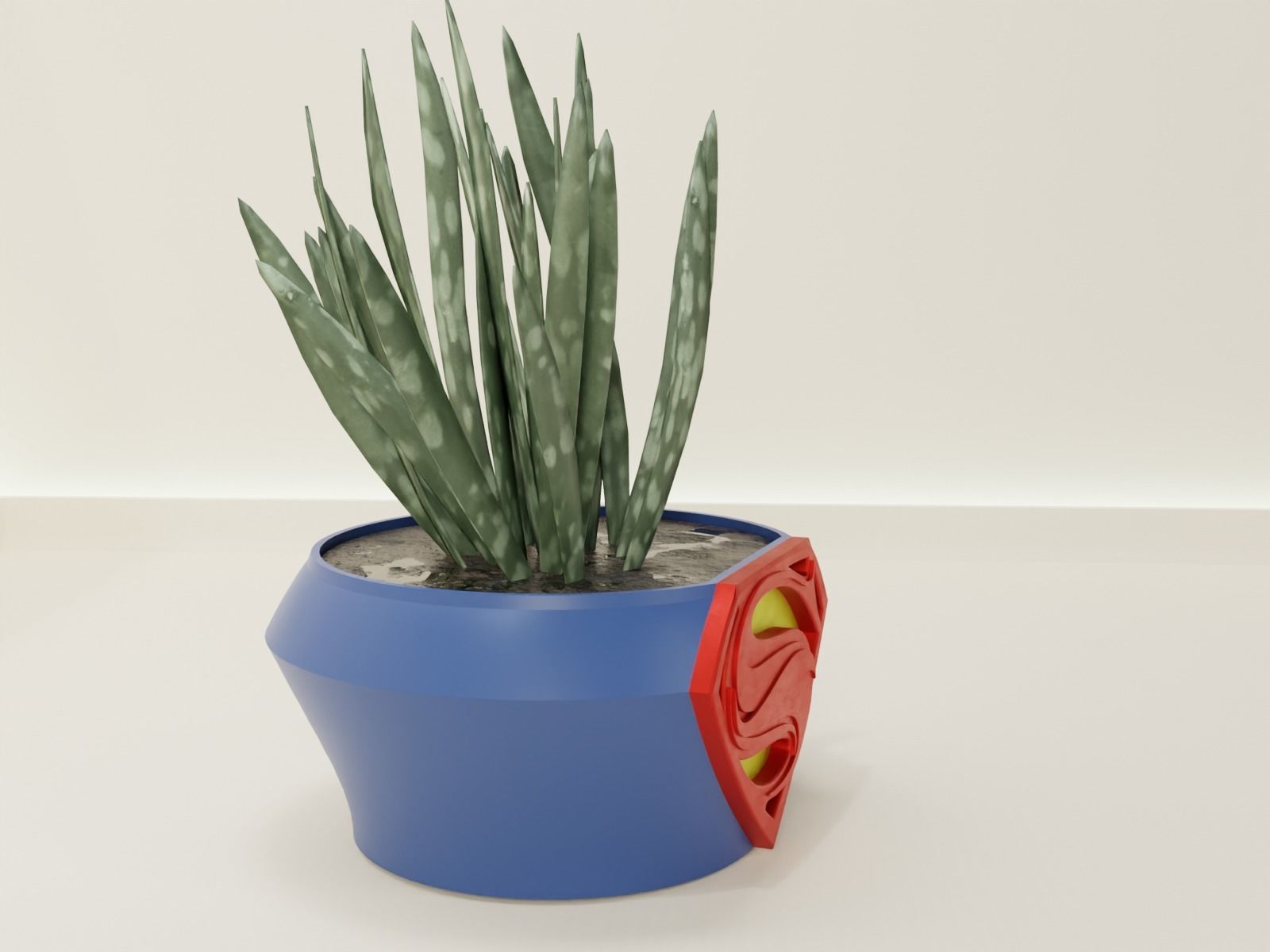 Superman plant pot 69 3D print model_4