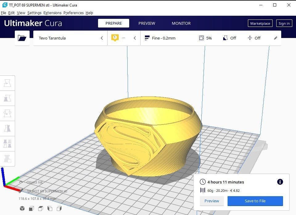 Superman plant pot 69 3D print model_1