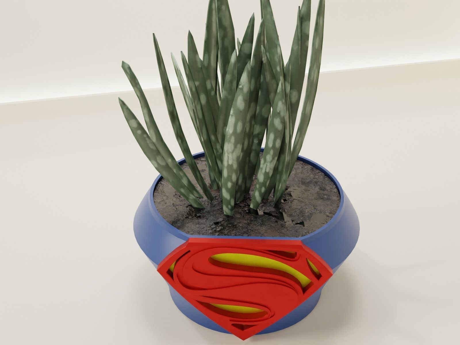 Superman plant pot 69 3D print model_2