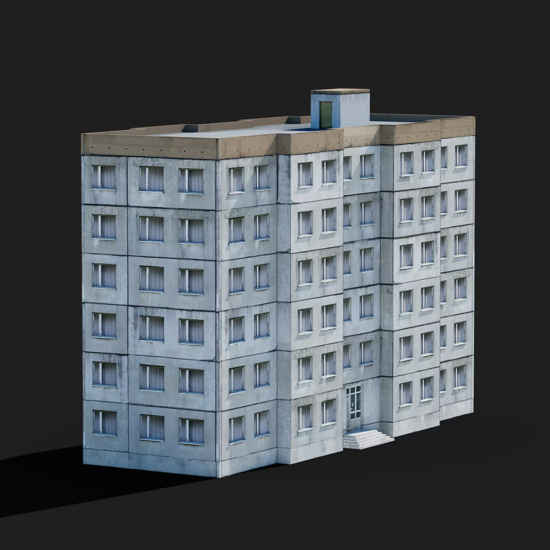 LOW POLY - SOVIET APARTMENT BUILDING 3D model_0