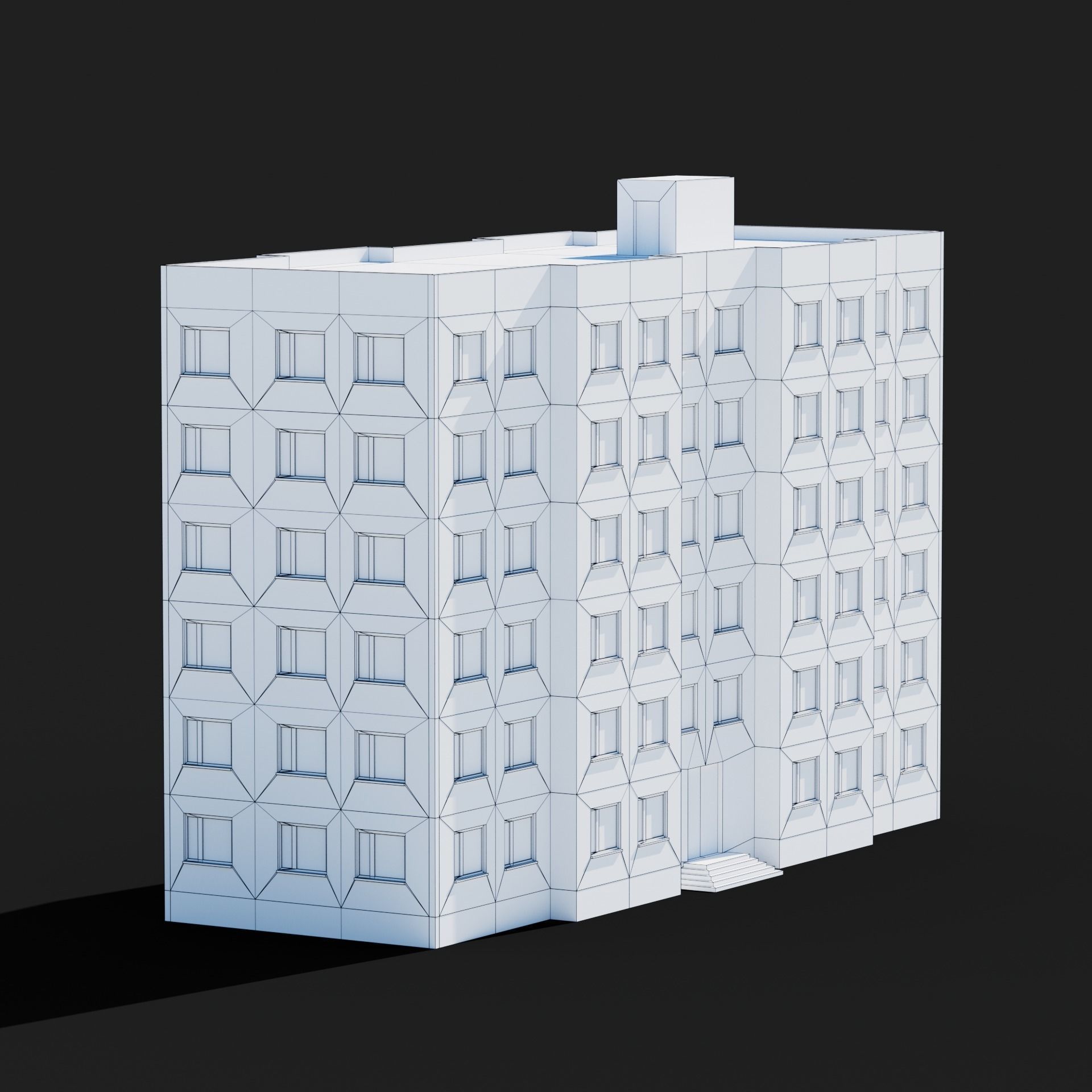 LOW POLY - SOVIET APARTMENT BUILDING 3D model_2