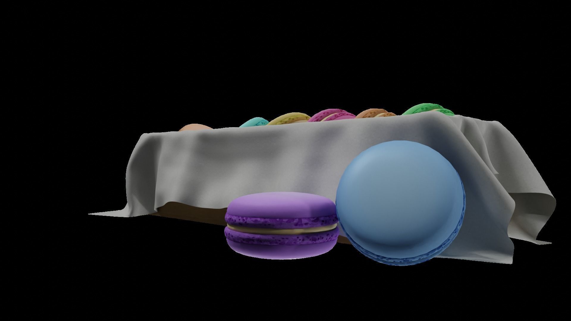 macaroons Low-poly 3D model_6