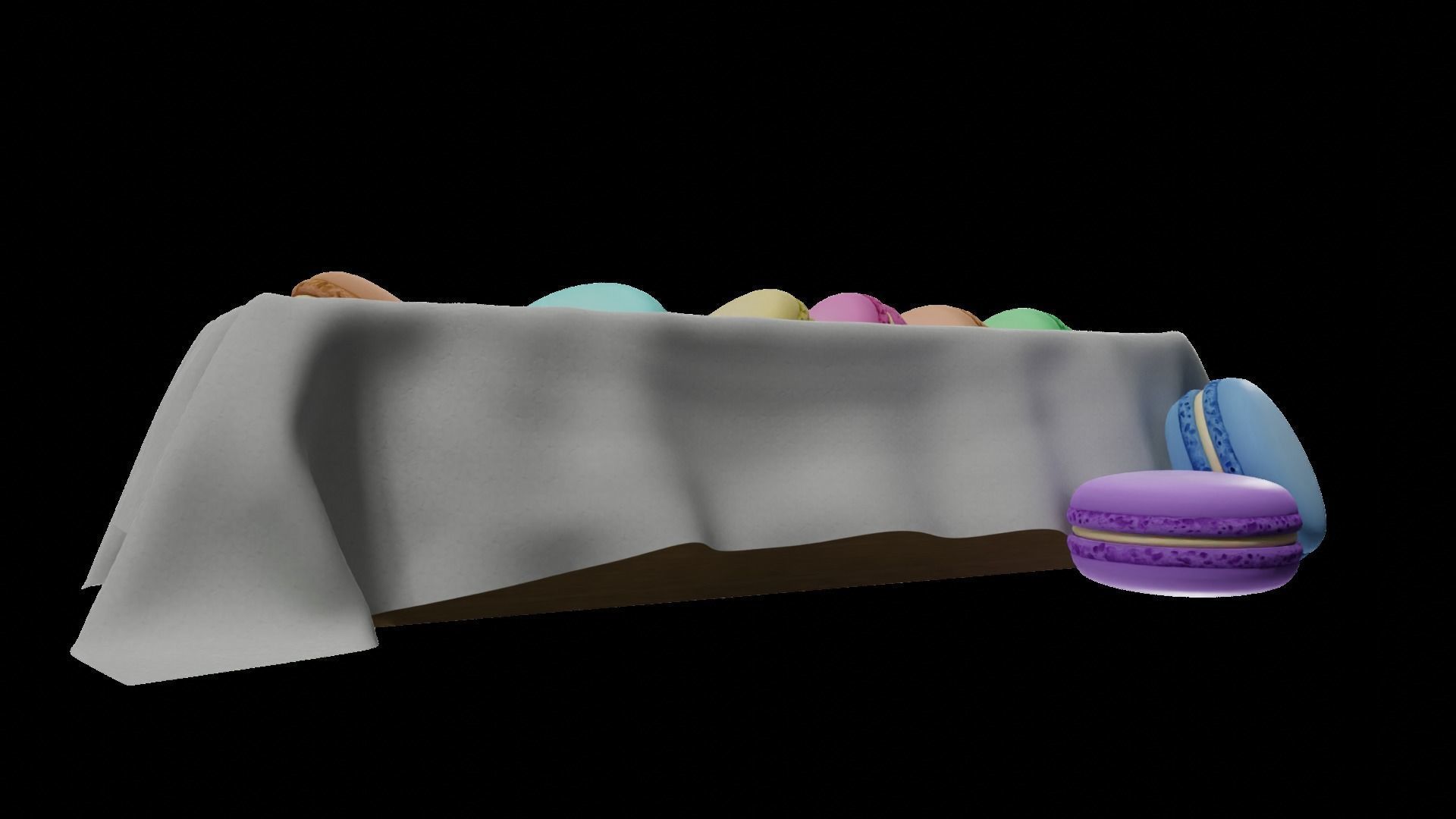 macaroons Low-poly 3D model_20