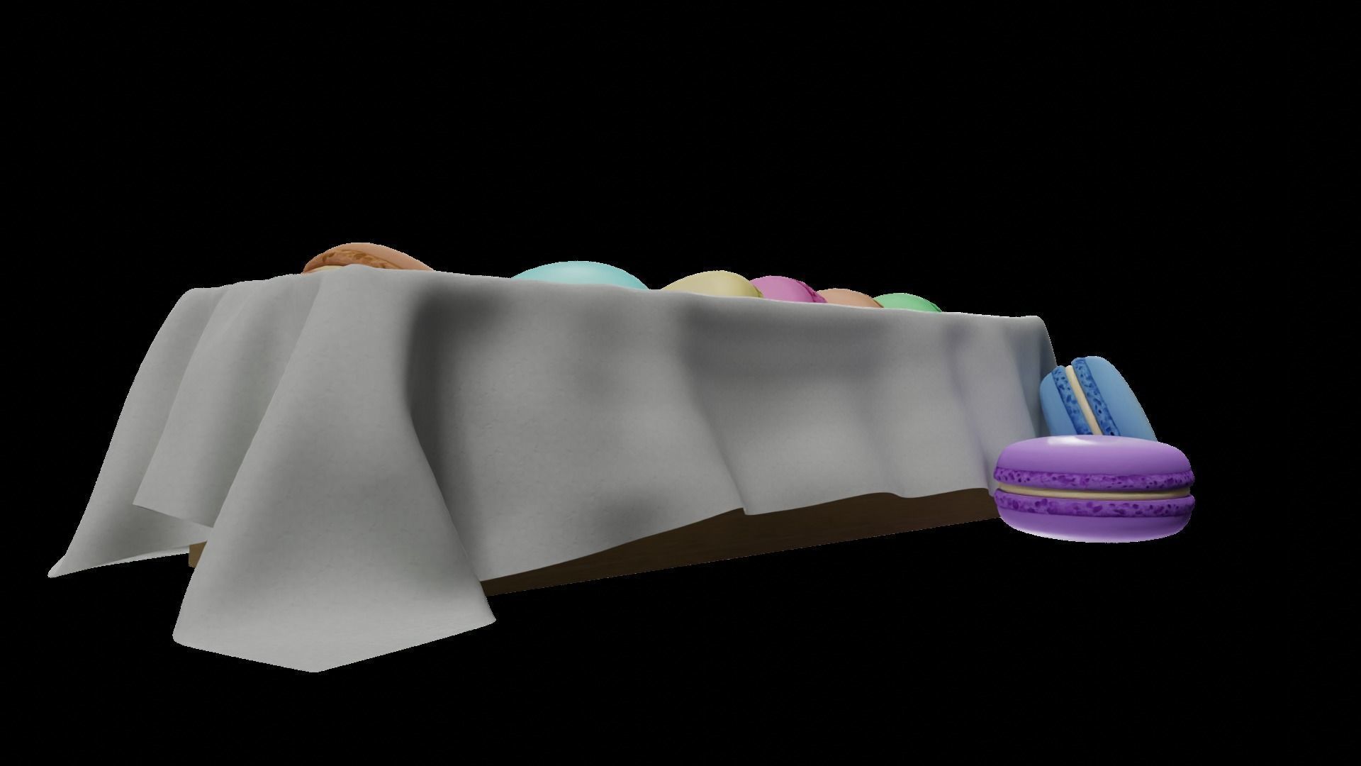 macaroons Low-poly 3D model_19