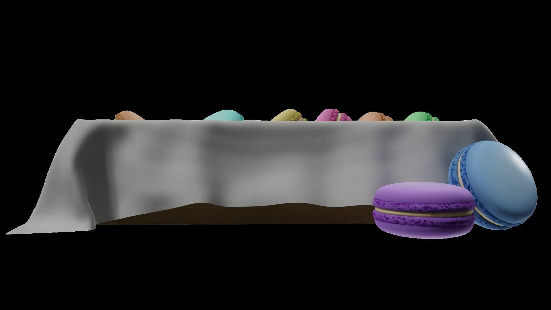 macaroons Low-poly 3D model_23