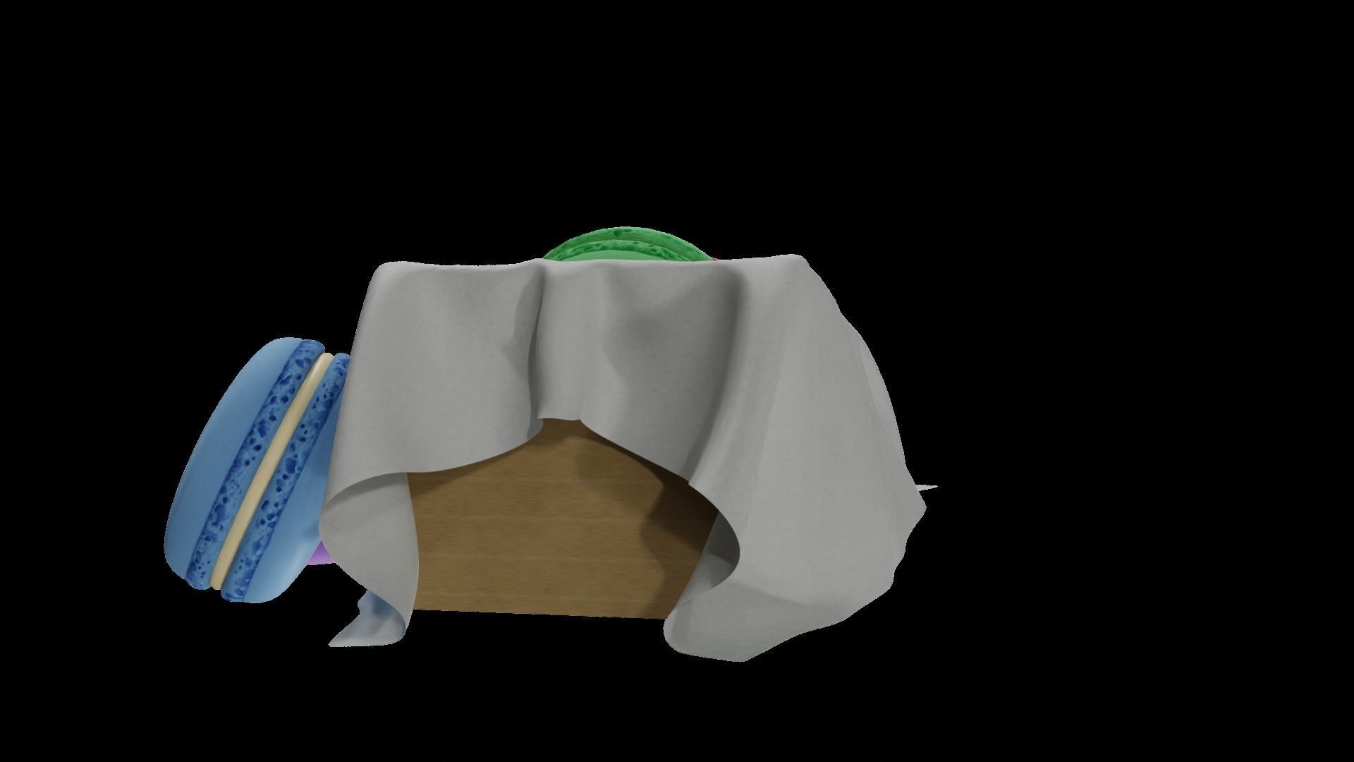 macaroons Low-poly 3D model_9