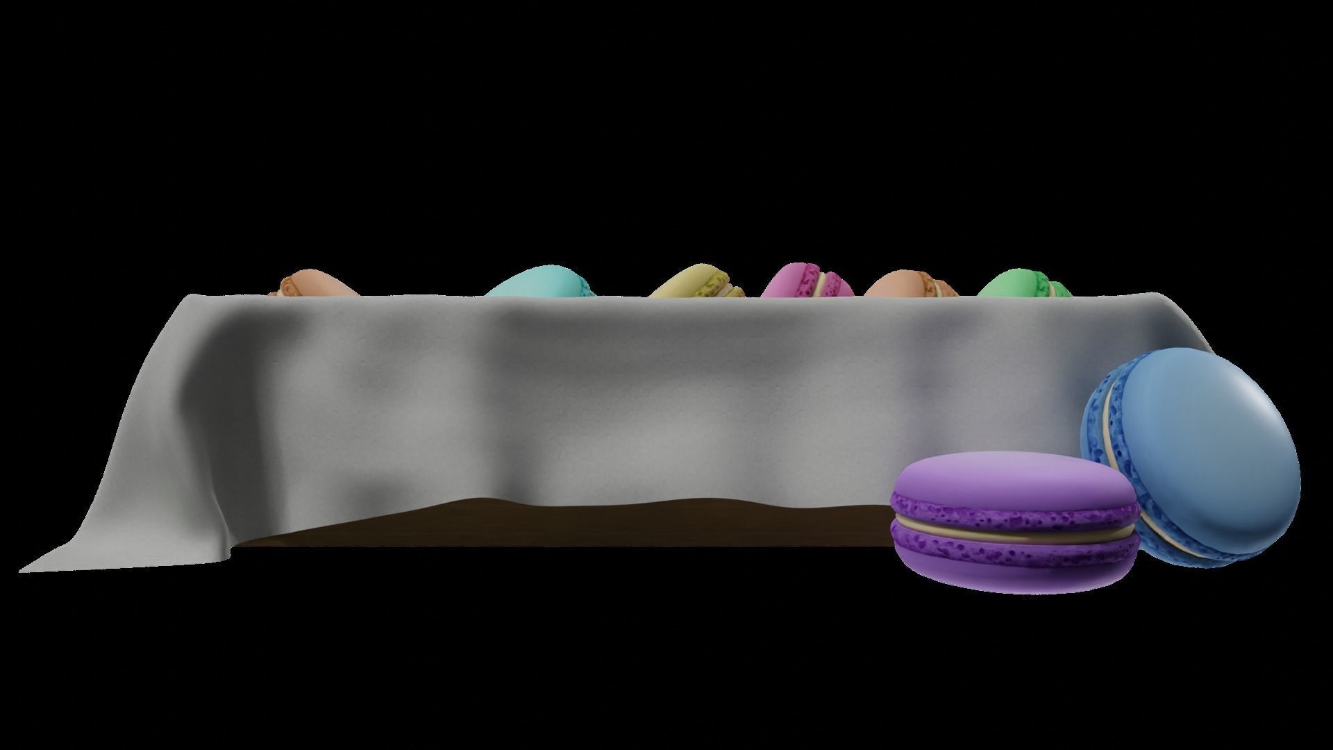 macaroons Low-poly 3D model_25