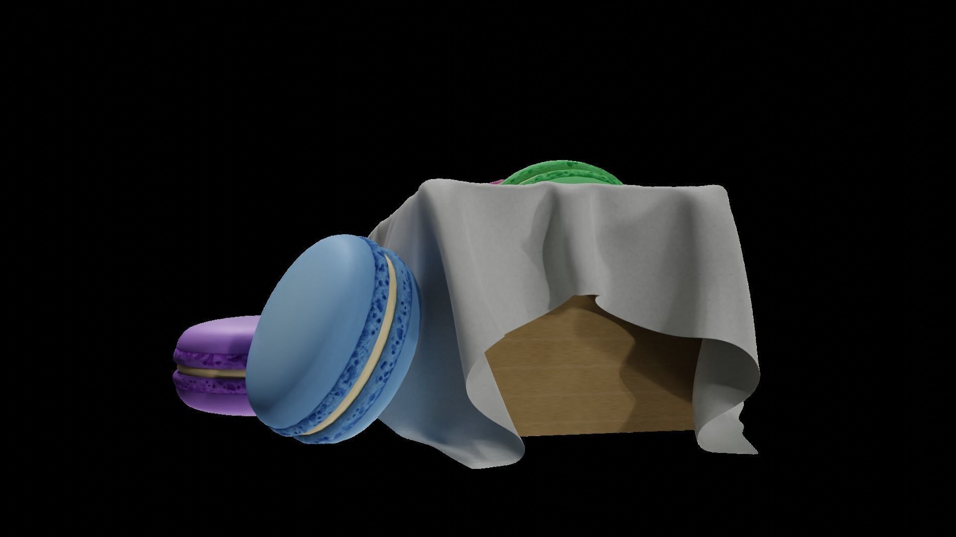 macaroons Low-poly 3D model_8