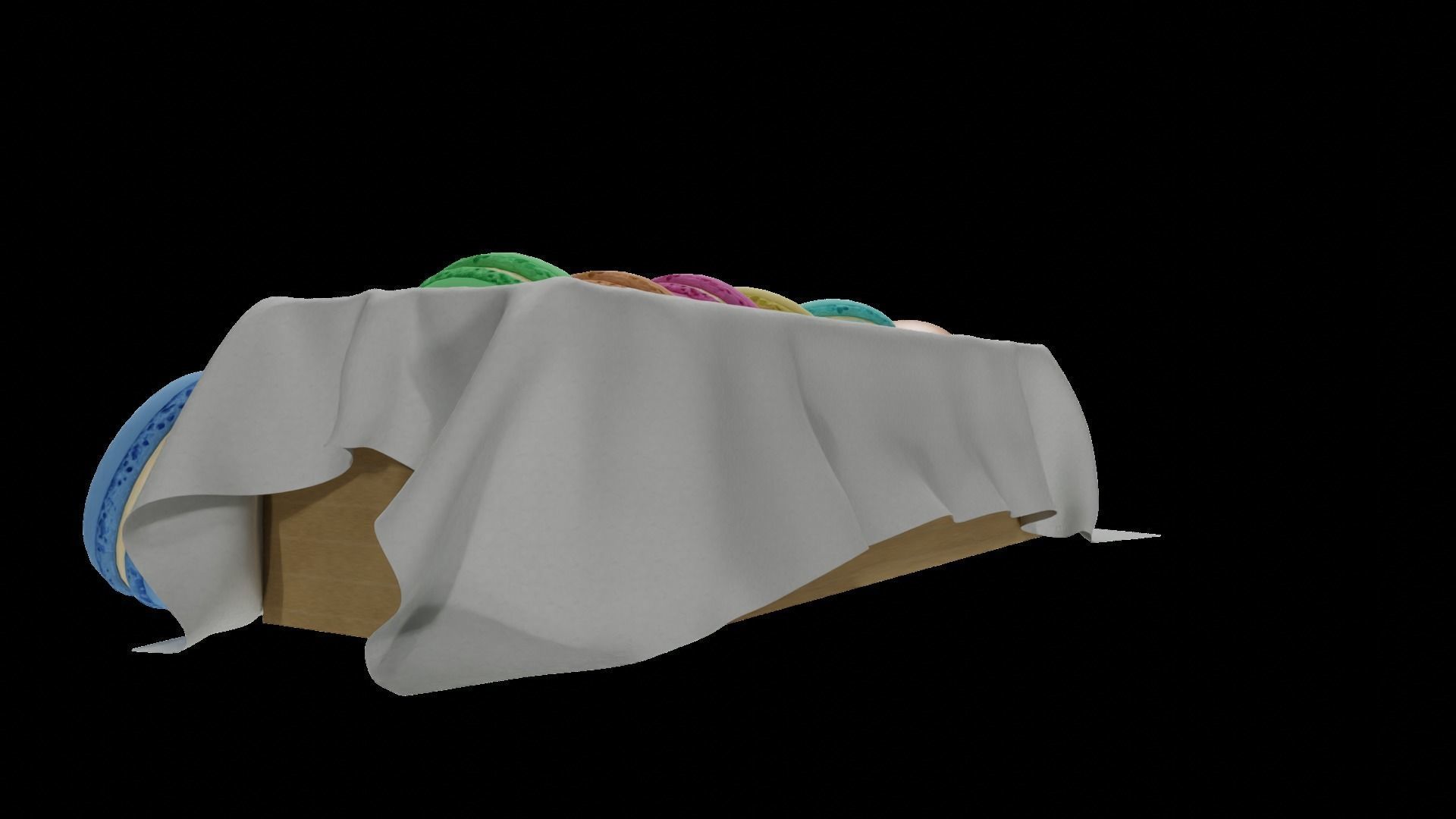 macaroons Low-poly 3D model_10