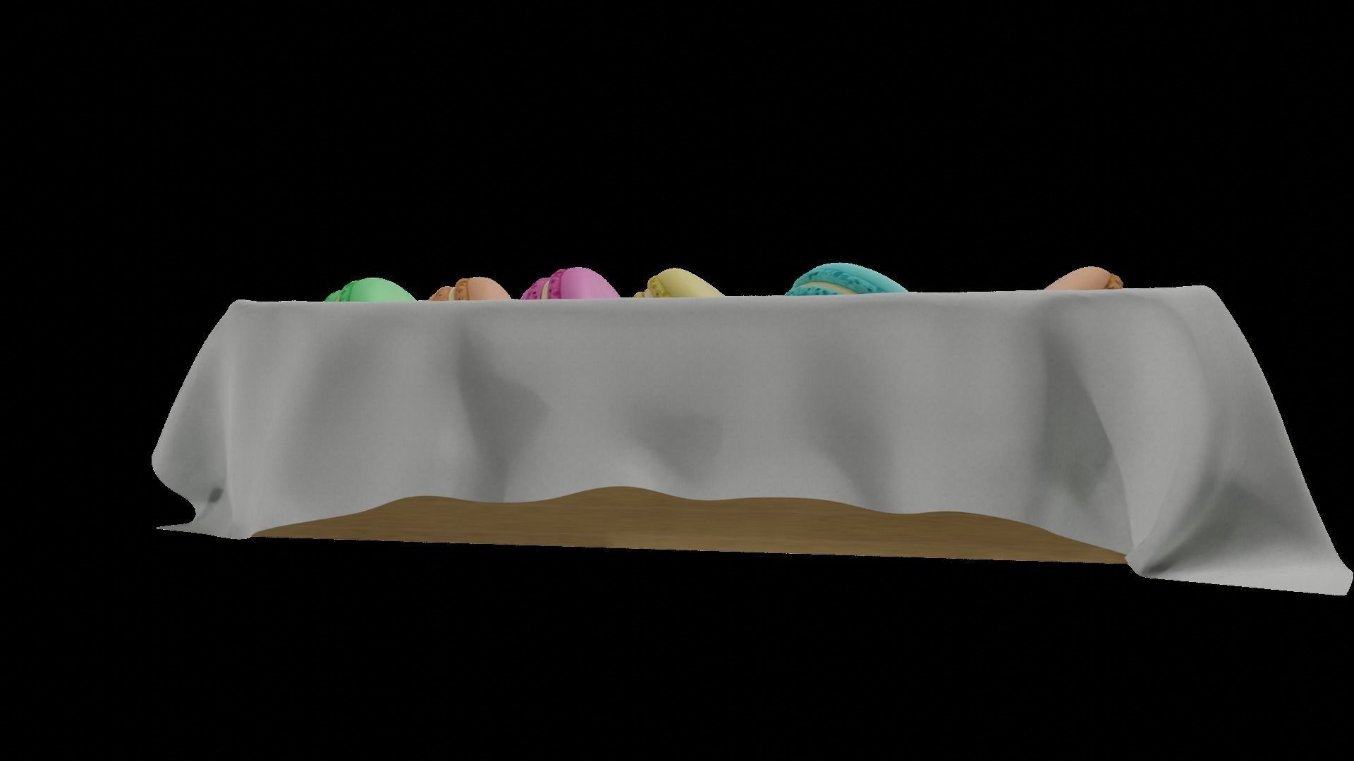 macaroons Low-poly 3D model_13