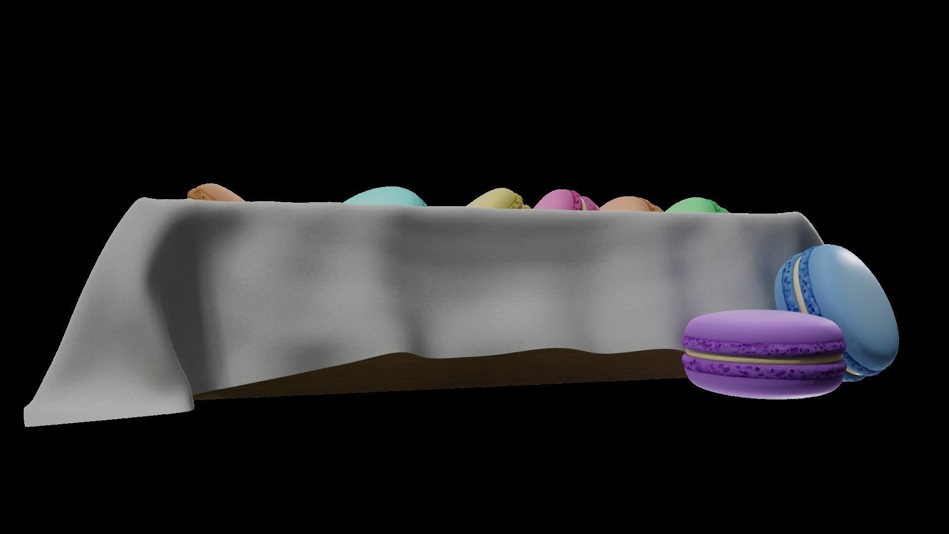 macaroons Low-poly 3D model_21