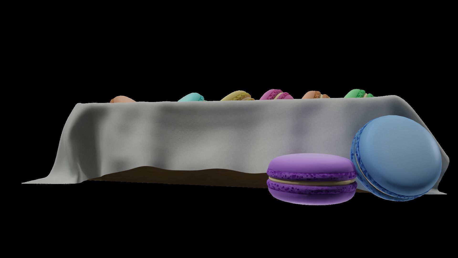 macaroons Low-poly 3D model_4
