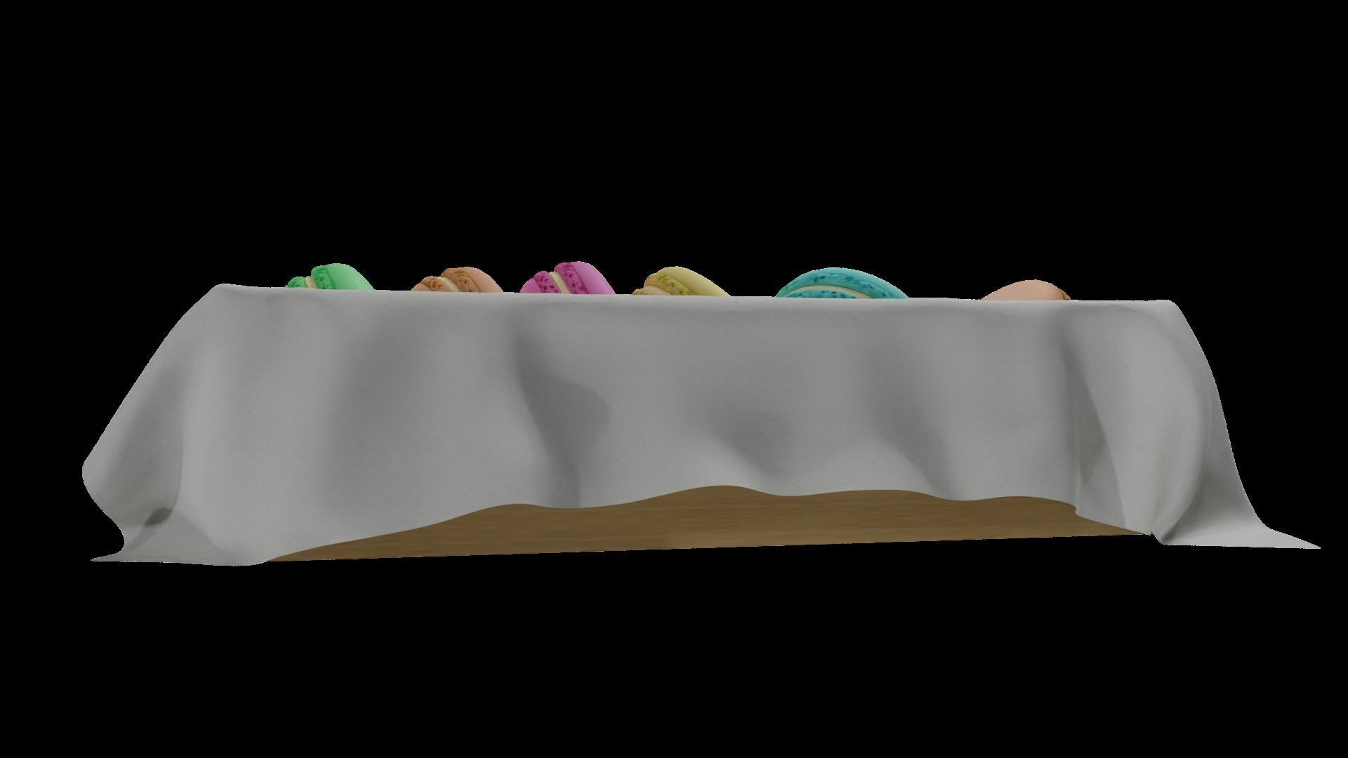 macaroons Low-poly 3D model_12