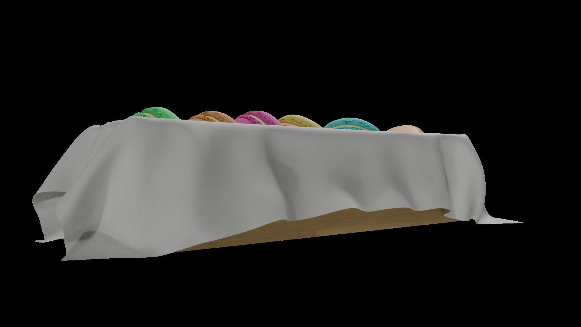 macaroons Low-poly 3D model_11