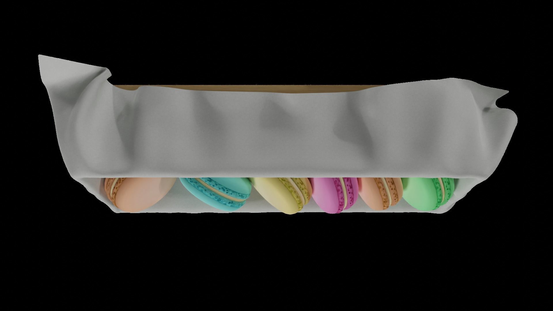 macaroons Low-poly 3D model_35