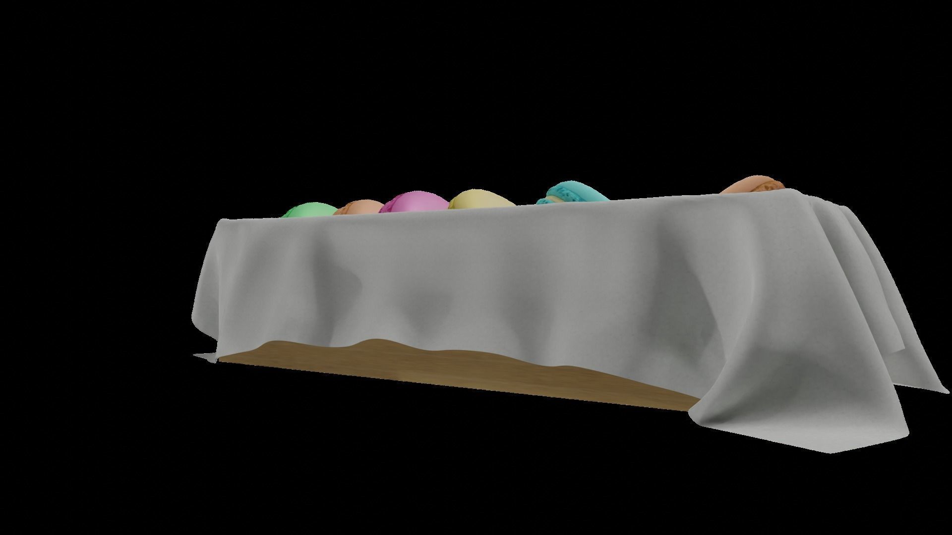 macaroons Low-poly 3D model_14