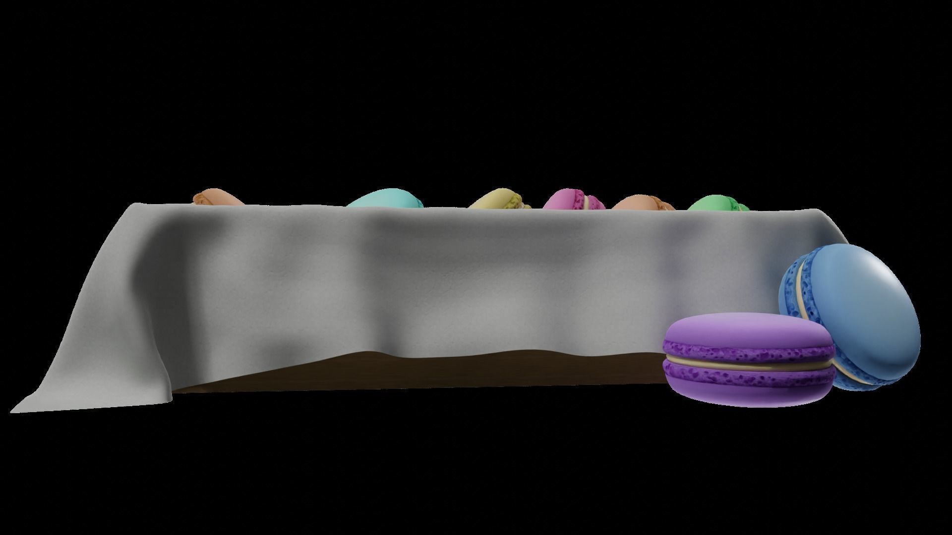 macaroons Low-poly 3D model_22