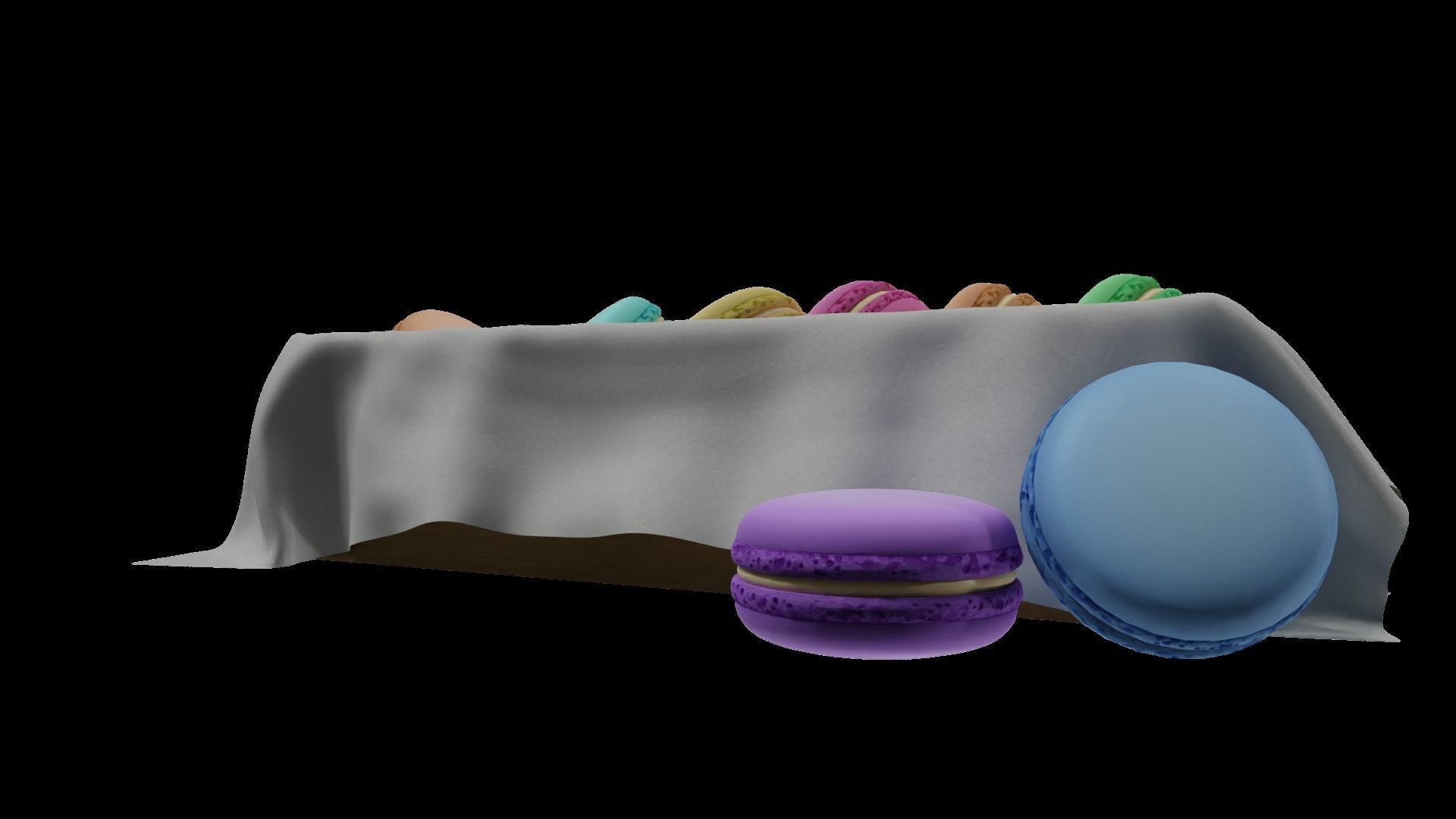 macaroons Low-poly 3D model_5