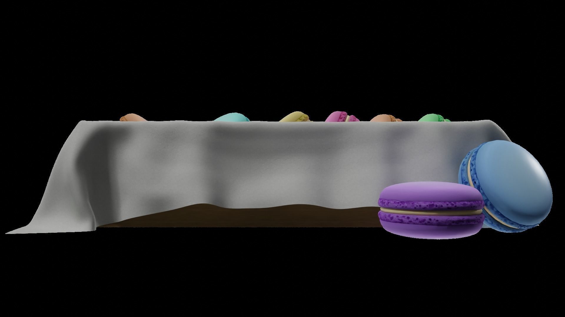 macaroons Low-poly 3D model_47