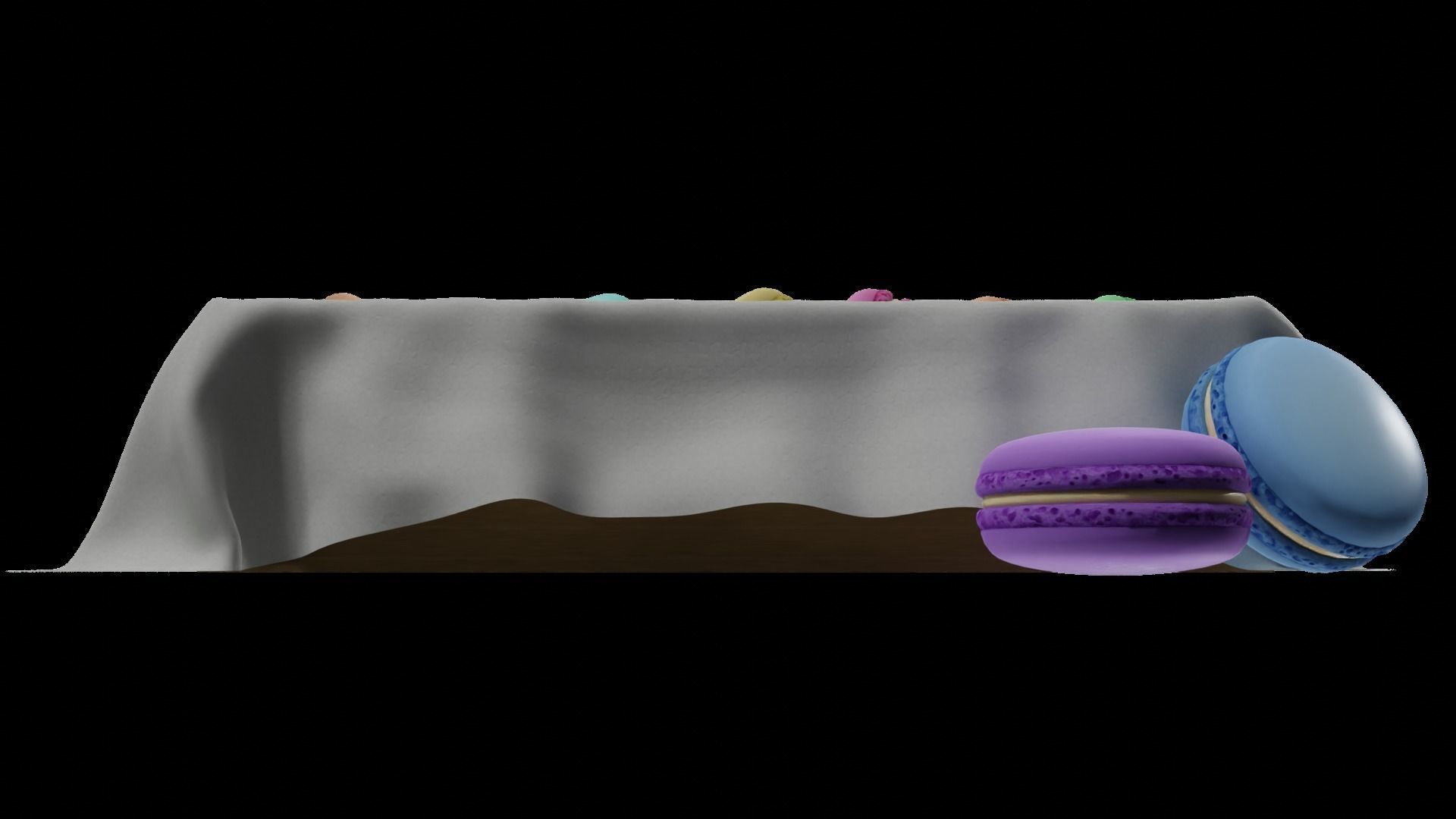 macaroons Low-poly 3D model_46