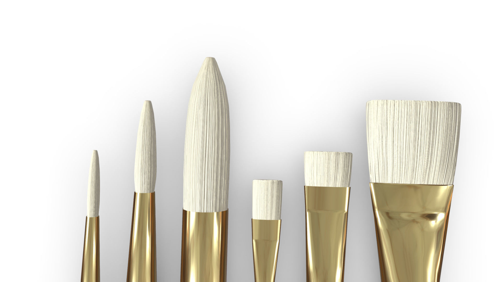 Paintbrush Set painting brush - person Low-poly 3D model_1
