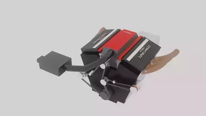 Supercharged V6 Engine  Free low-poly 3D model