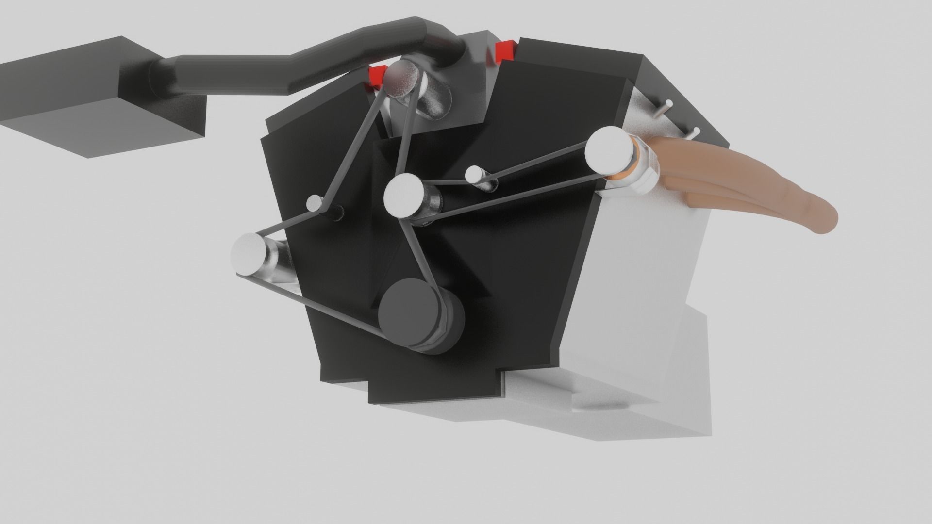 Supercharged V6 Engine  Free low-poly 3D model_3