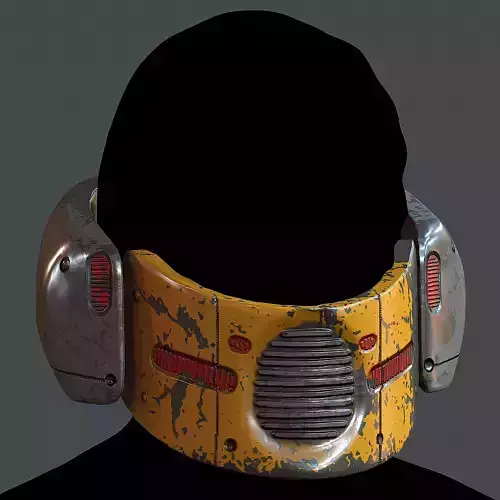 Gas mask helmet 3d model scifi Low-poly 3D model