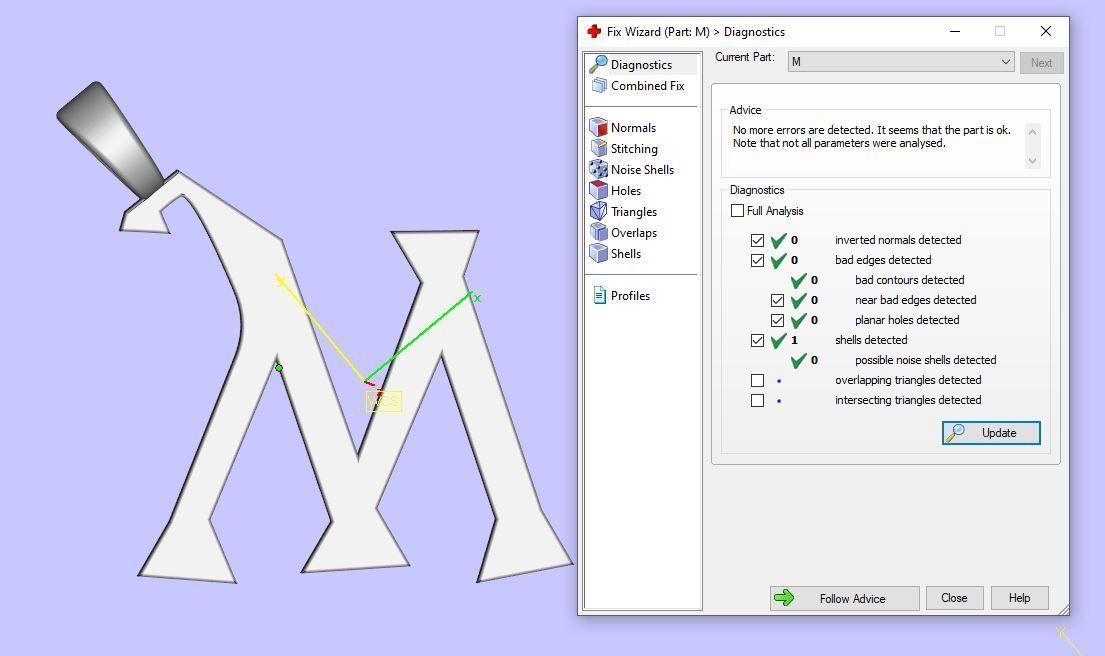 letter M pendant 3D print model_11