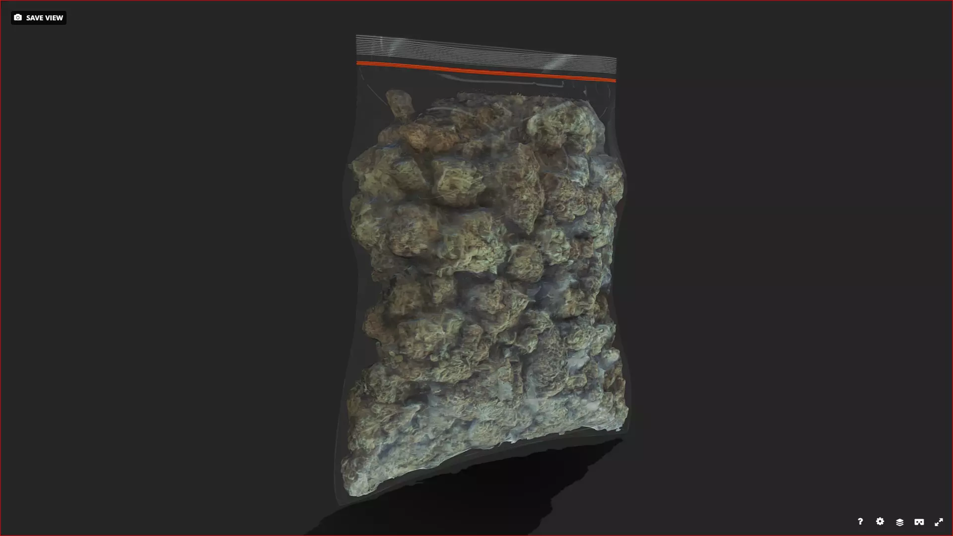 Large Weed Bag Low-poly 3D model_0