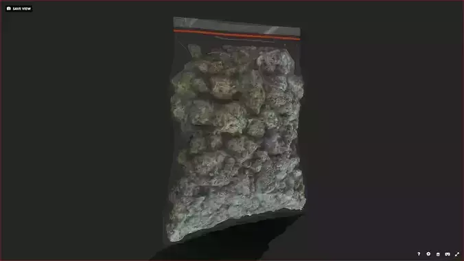 Large Weed Bag Low-poly 3D model