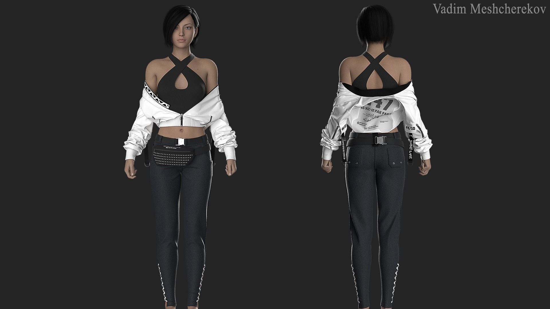 Modern Female Outfit 6 3D model_2
