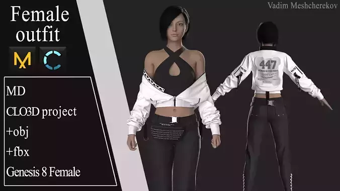 Modern Female Outfit 6 3D model