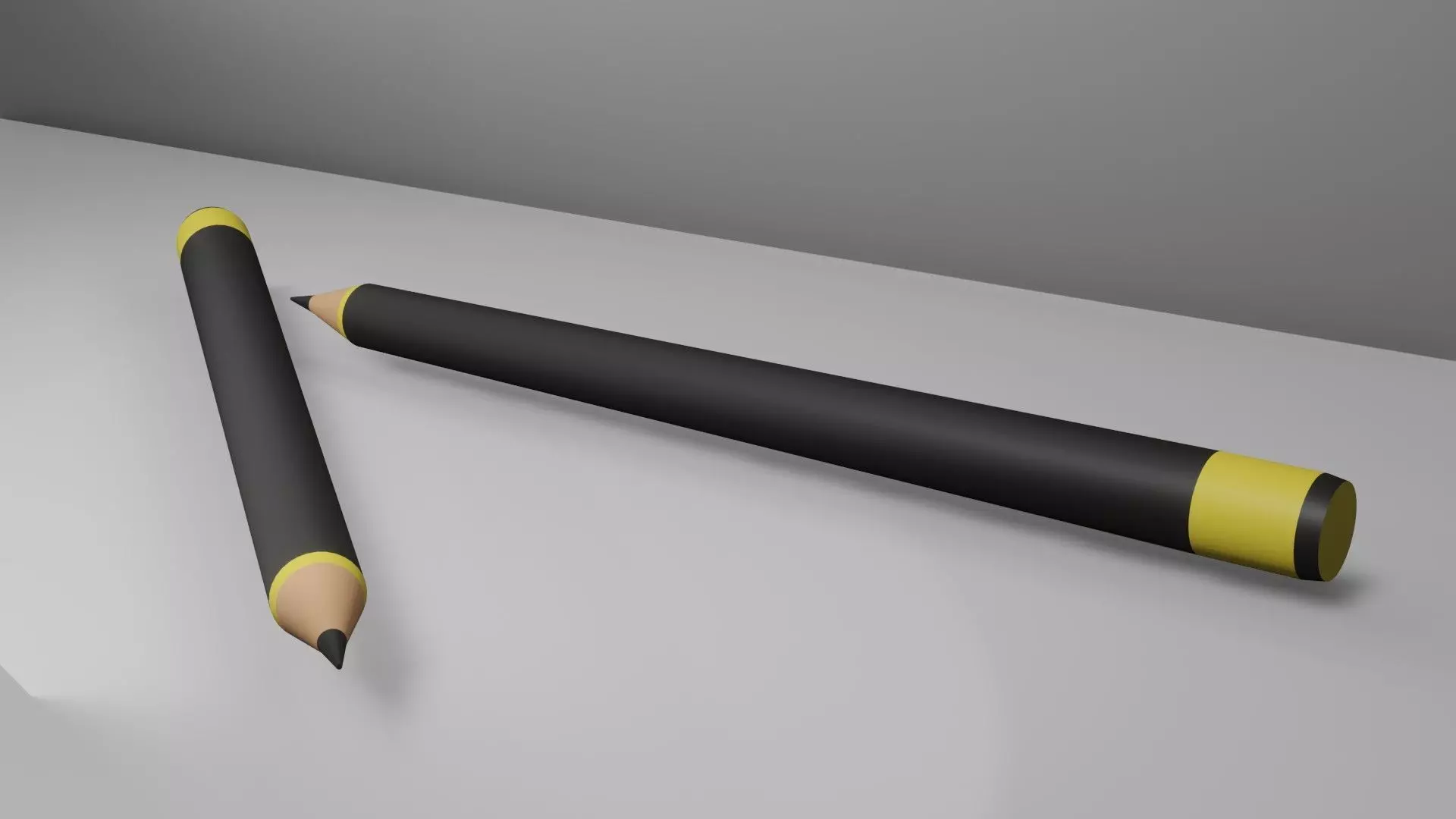 3D Pencil Model three pencils 3D model_0