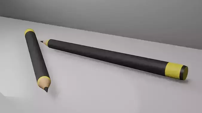 3D Pencil Model three pencils 3D model