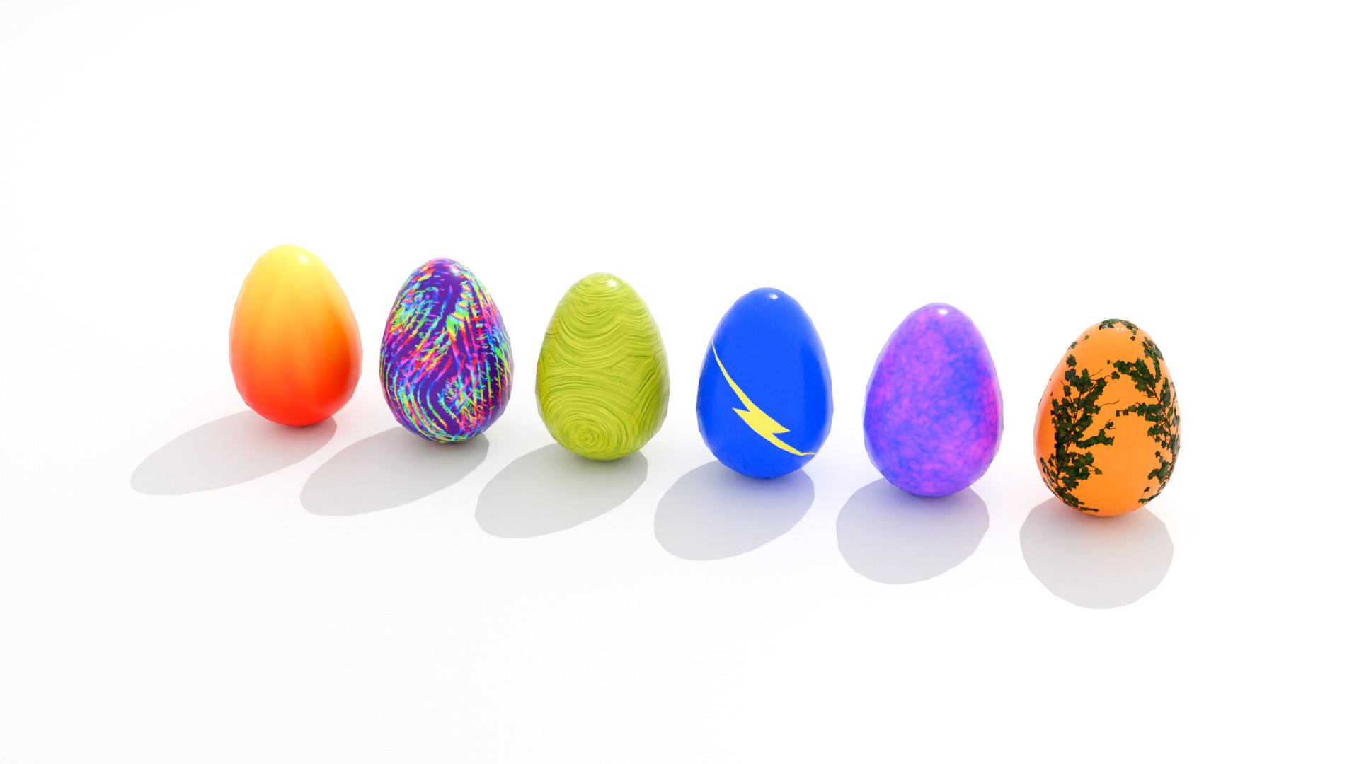 Easter Eggs Type-2 Low-poly Pbr 3D Model  Low-poly 3D model_7