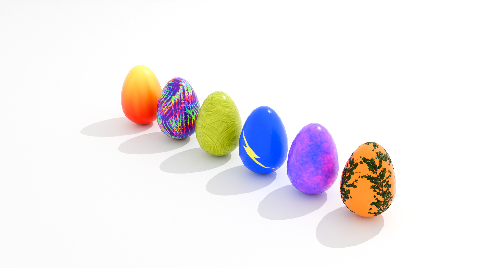 Easter Eggs Type-2 Low-poly Pbr 3D Model  Low-poly 3D model_6