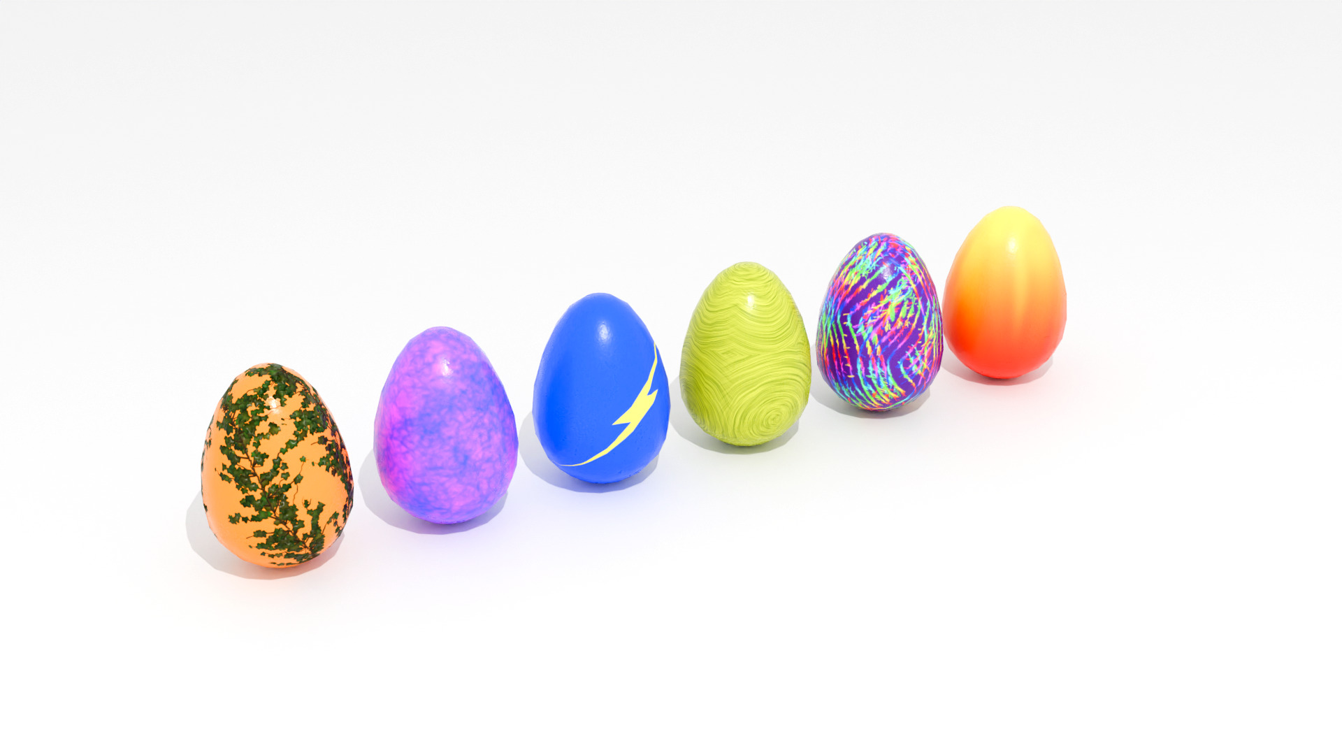 Easter Eggs Type-2 Low-poly Pbr 3D Model  Low-poly 3D model_2