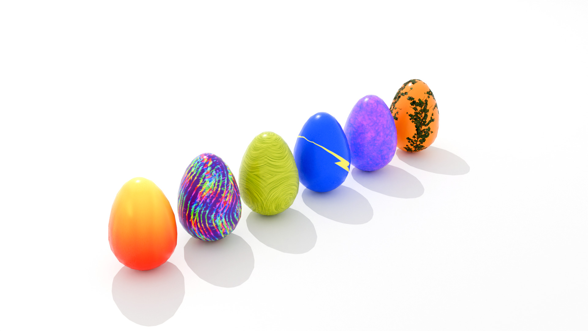Easter Eggs Type-2 Low-poly Pbr 3D Model  Low-poly 3D model_9