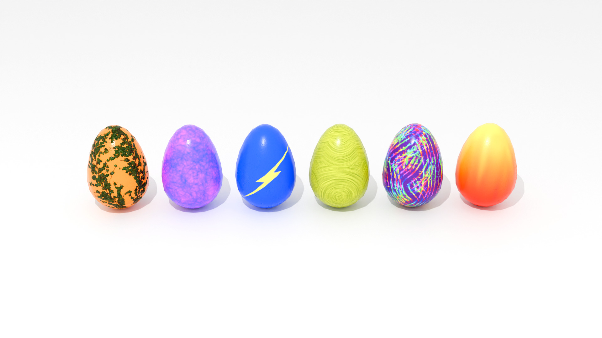 Easter Eggs Type-2 Low-poly Pbr 3D Model  Low-poly 3D model_1