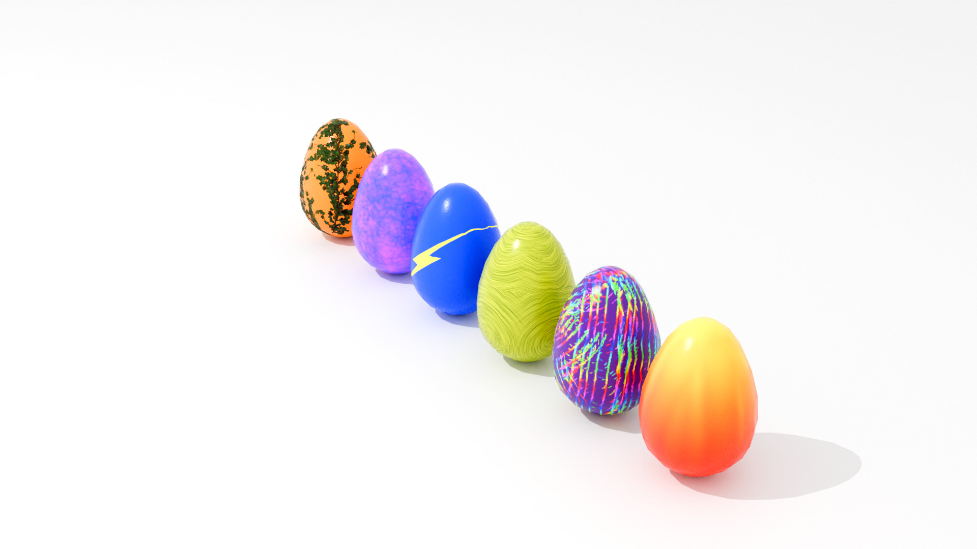 Easter Eggs Type-2 Low-poly Pbr 3D Model  Low-poly 3D model_12