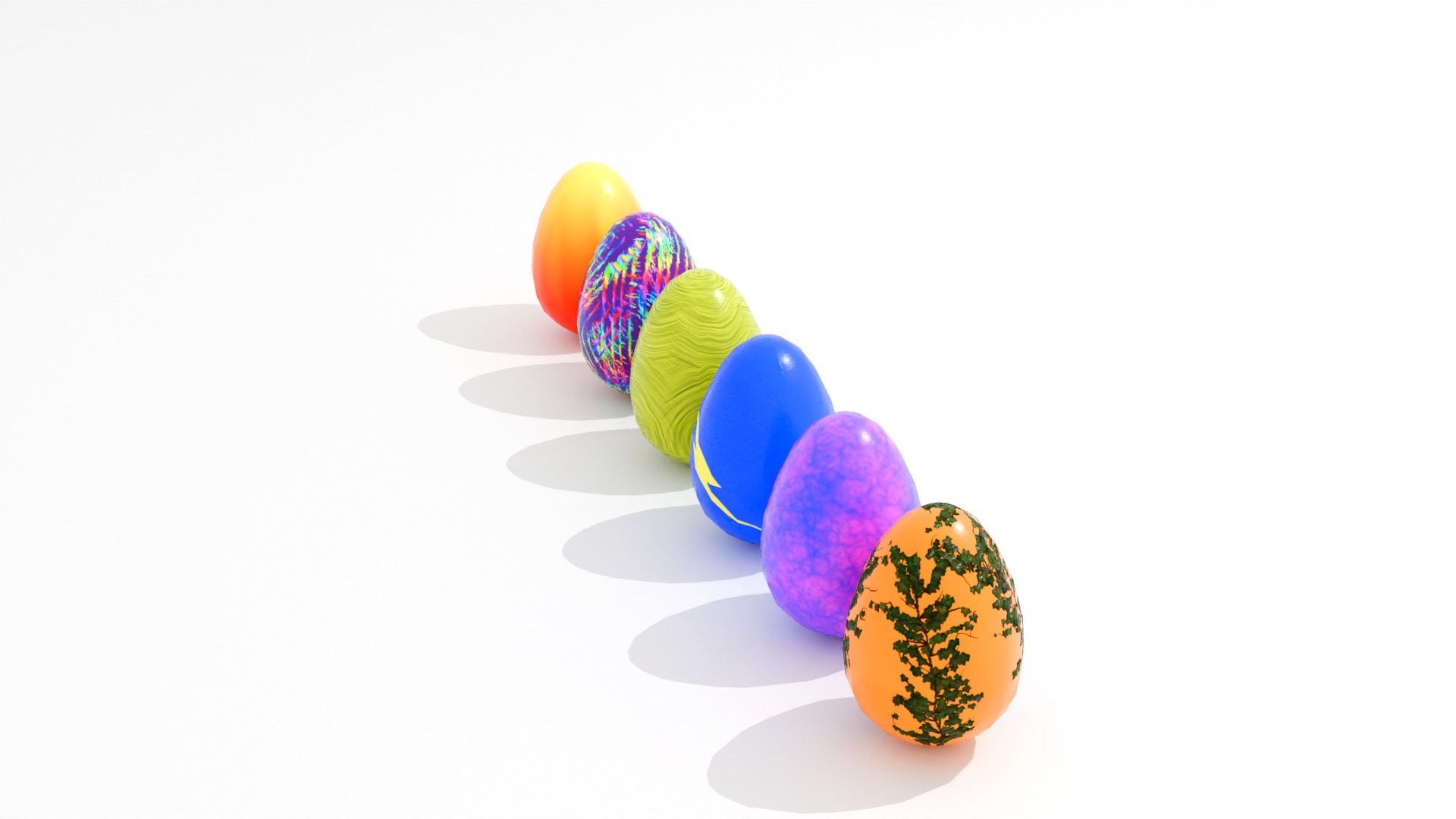 Easter Eggs Type-2 Low-poly Pbr 3D Model  Low-poly 3D model_5