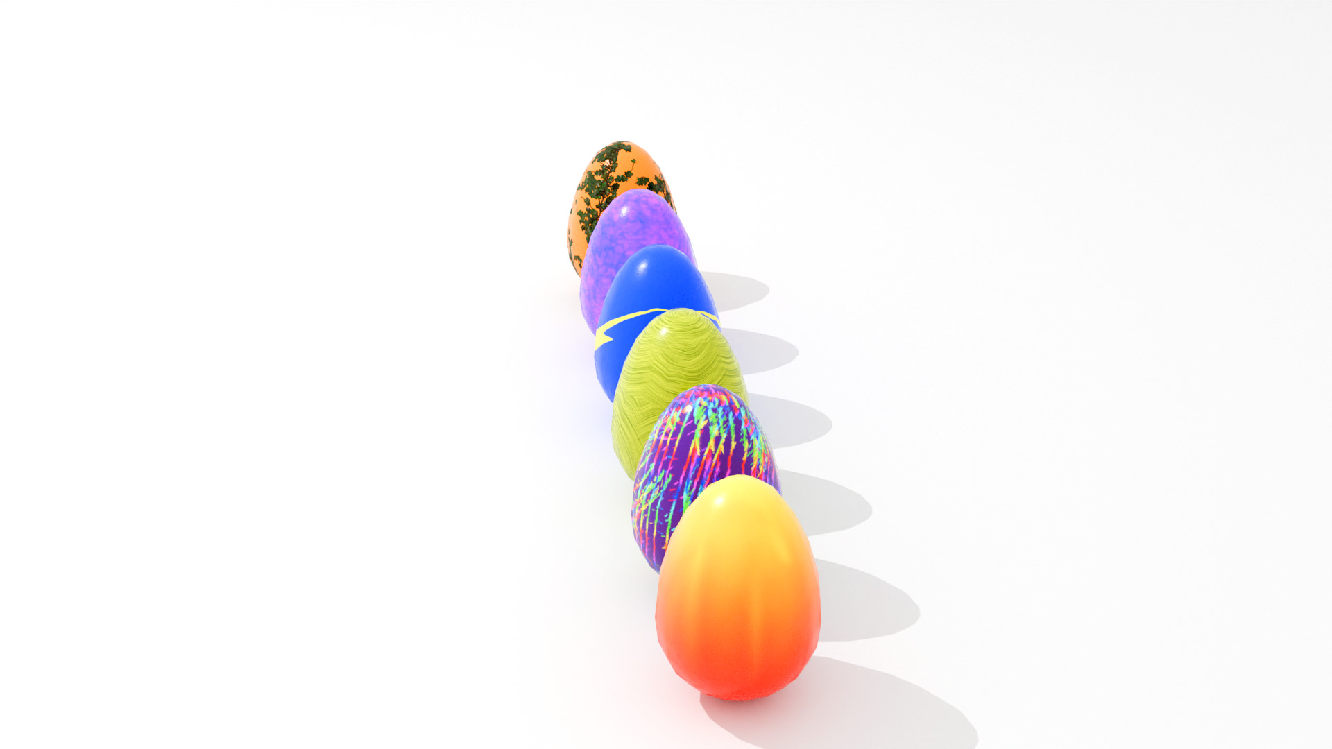 Easter Eggs Type-2 Low-poly Pbr 3D Model  Low-poly 3D model_11