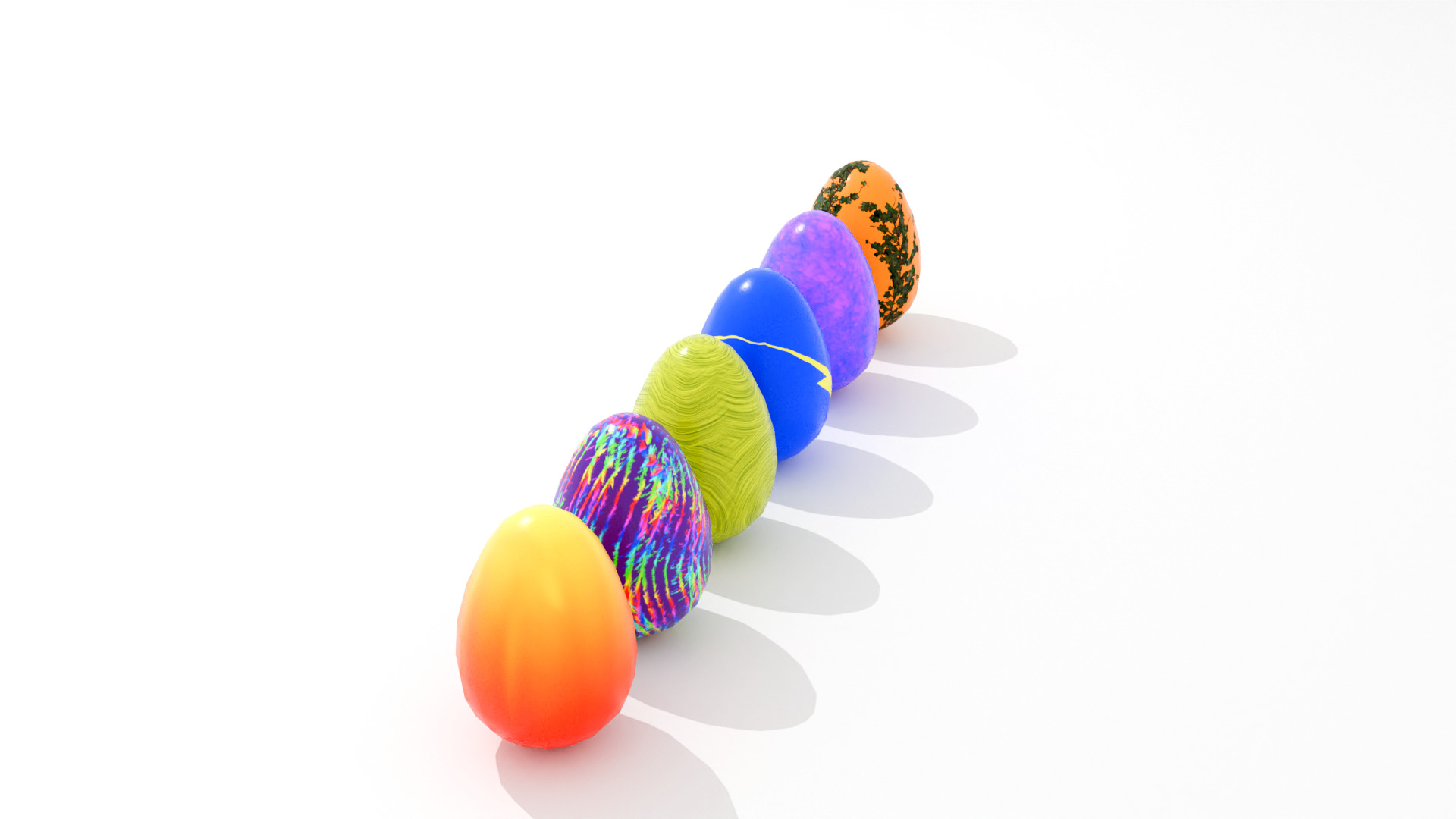 Easter Eggs Type-2 Low-poly Pbr 3D Model  Low-poly 3D model_10