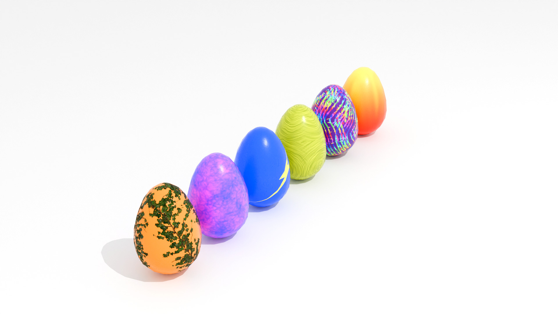 Easter Eggs Type-2 Low-poly Pbr 3D Model  Low-poly 3D model_3