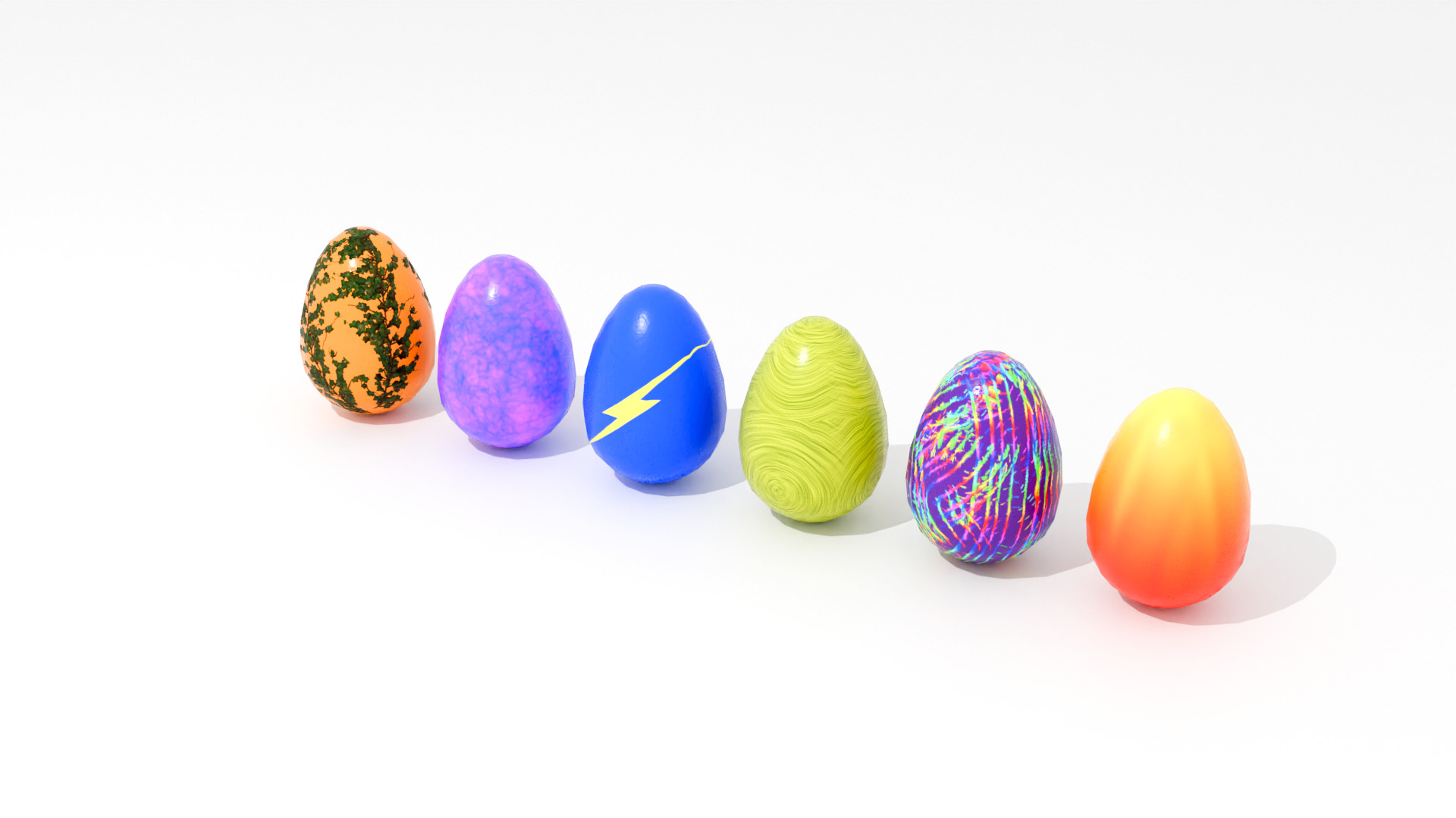 Easter Eggs Type-2 Low-poly Pbr 3D Model  Low-poly 3D model_13
